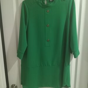 Zara Green Button-Front Mini Dress